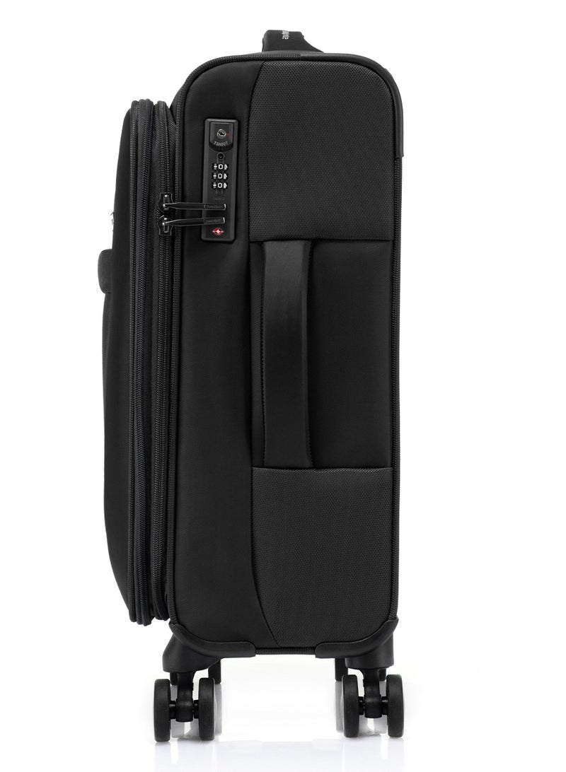 Samsonite Synch Suitcase Cabin Size 57 cm, 4 Spinner Wheels, 100% Polyester, Black|Spacious Interior|Expandable|Wet Pouch|TSA Lock|Inner Mesh Pocket - 3 Years International Warranty - Image 2