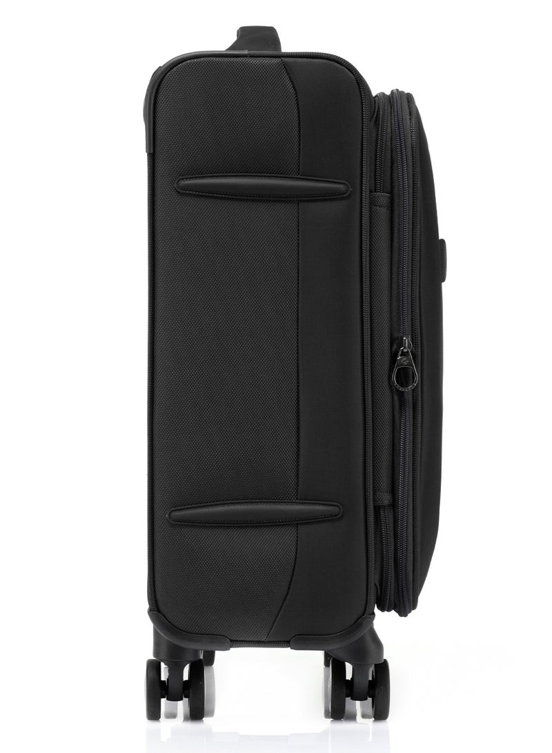 Samsonite Synch Suitcase Cabin Size 57 cm, 4 Spinner Wheels, 100% Polyester, Black|Spacious Interior|Expandable|Wet Pouch|TSA Lock|Inner Mesh Pocket - 3 Years International Warranty - Image 3