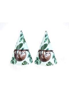 Merrilulu Merrilulu Sloth Party Hats | 12 pack | Sloth Birthday Party Supply | Tropical Theme Kids Birthday Party Hats Green  - Image 1