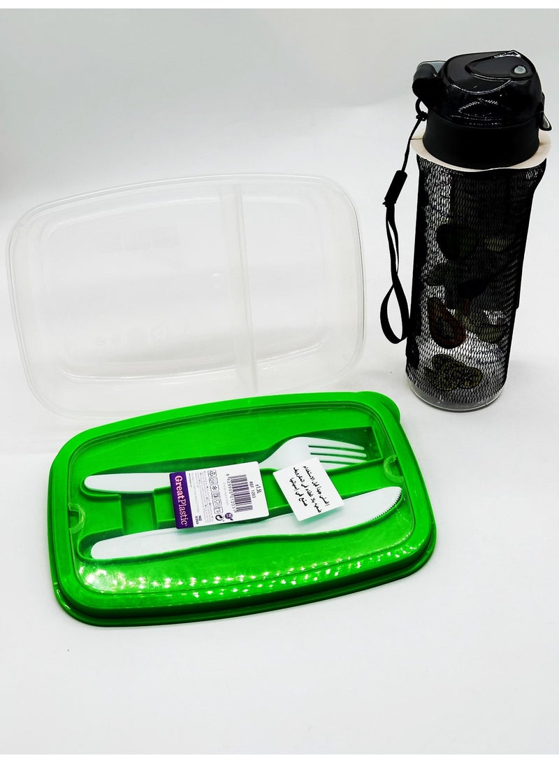 QLUX Complete Set Including a Divided Food Container with a Water Bottle and Lunchbox Set for Work and School - Image 4