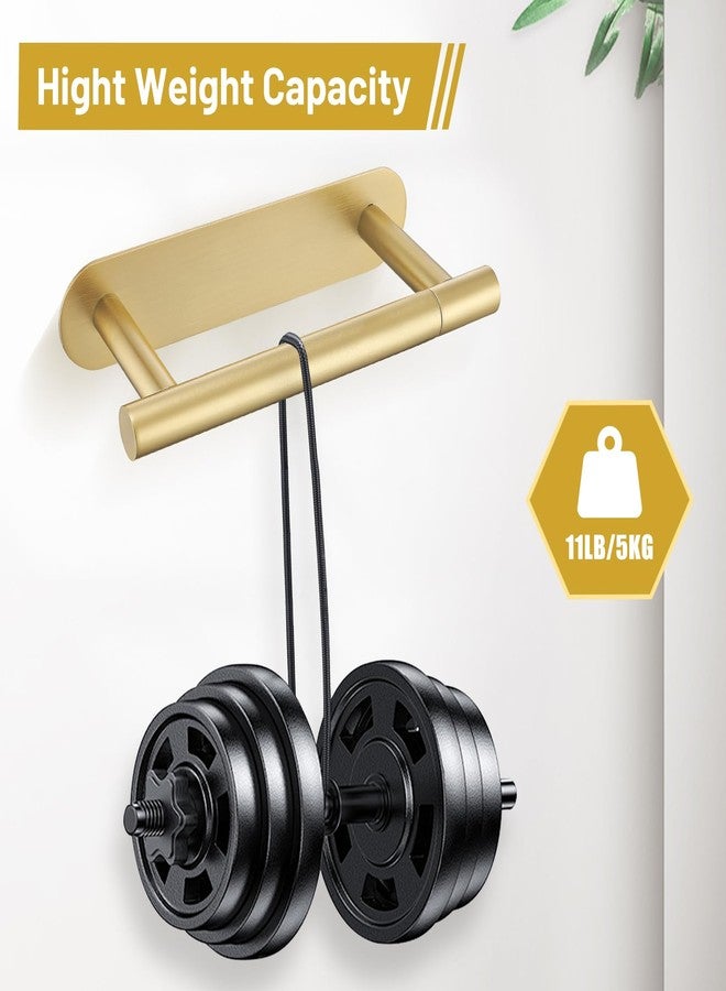 soaez Self Adhesive Brushed Gold Toilet Paper Holder, SUS304 Stainless Steel Toilet Roll Holder, Double Base Paper Towel Holder Wall Mount No Drilling for Bathroom, Kitchen, Washroom - Image 4