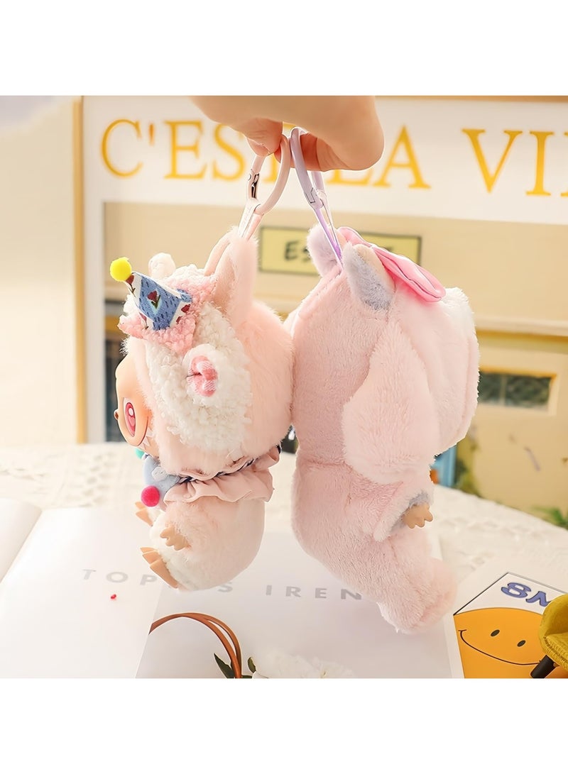 Dominy Plush Doll Clothes for Labubu, Fashion Labubu Clothes Set for 17cm Labubu, Cute Exquisite Accessories for Labubu Collection (Pink-02) - Image 4