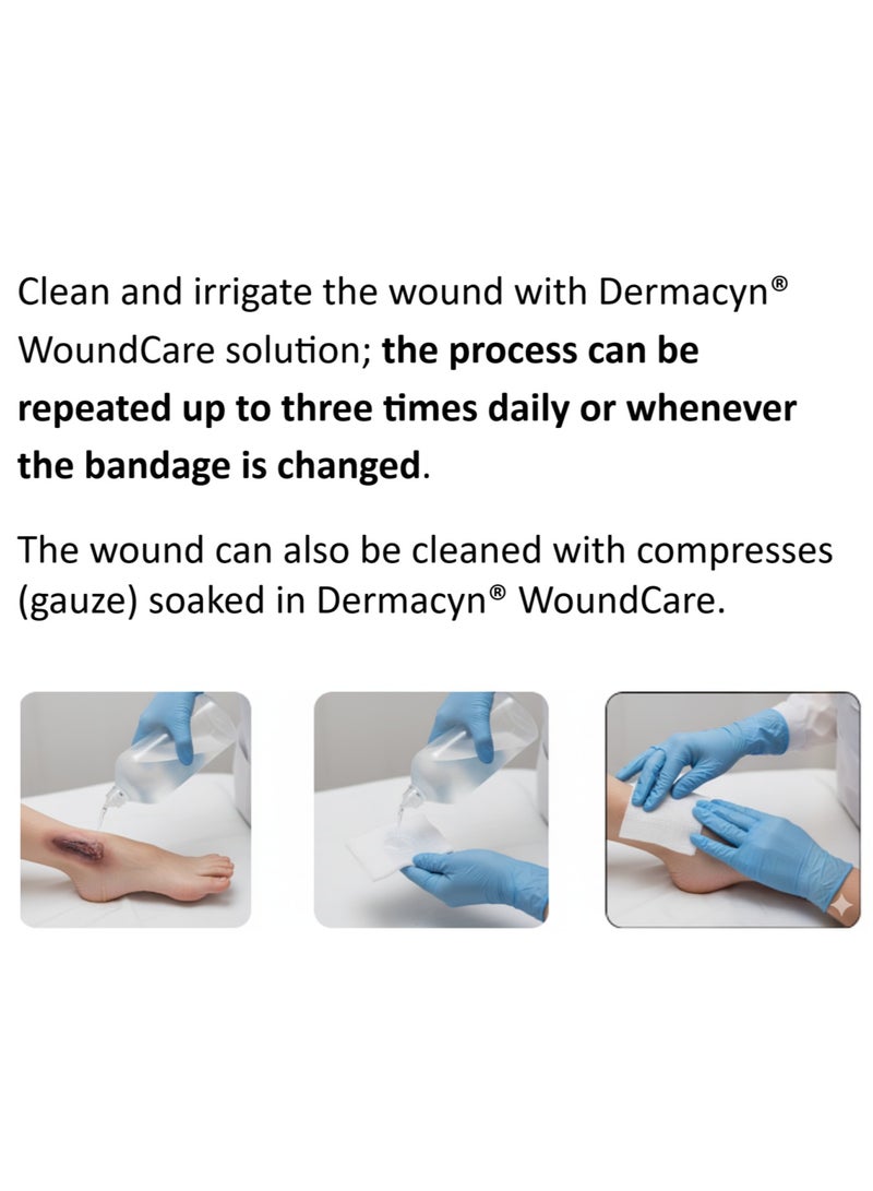 Dermacyn Wound Care Solution 500 mL - A super oxidized solution for moistening, cleaning and debriding wounds - Ready to use, pH Neutral, Non-irritating - Image 2