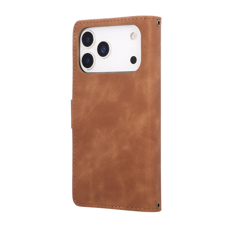 erorex For iPhone 17 Pro Multifunctional Multi-Card Wallet Phone Leather Case(Brown) - Image 3