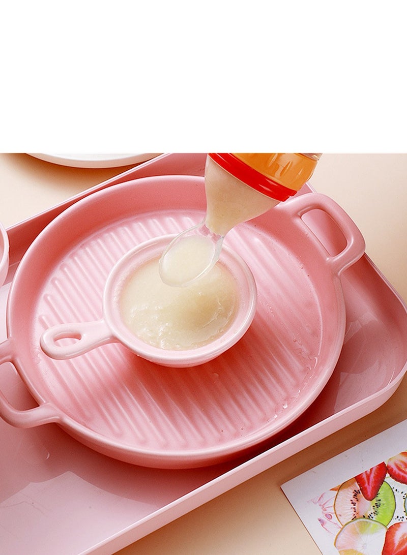 4PCS Soft Silicone Baby Light Weight Food Dispenser Bottle With Spoon Complementary Food Multicolour  - Image 4