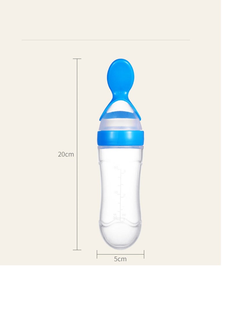4PCS Soft Silicone Baby Light Weight Food Dispenser Bottle With Spoon Complementary Food Multicolour  - Image 5