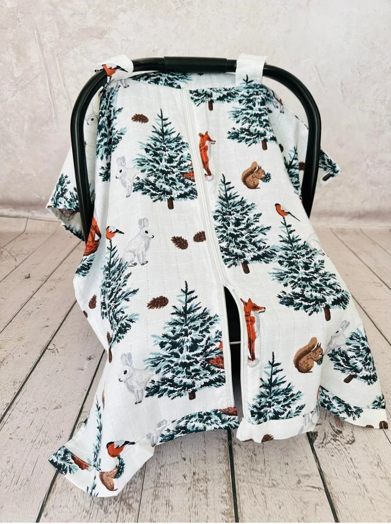 juniperus Muslin Stroller Cover and Infant Carrier Cushion