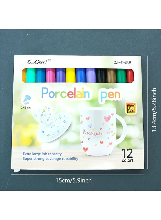 12 Colors Ceramic Painting Markers Water Based Non Toxic for Glass Art - Image 5