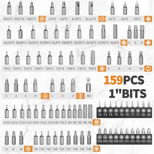 ENERTWIST 228 Pcs Screwdriver Bit Set, CR-V 1/4" Hex Shank Includes Rare Security Bits, Nut Drivers, and Magnetic Bit Holder, Ultimate Driver Set with Sturdy Tool Box - Image 3
