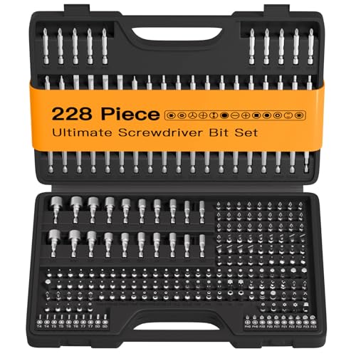 ENERTWIST 228 Pcs Screwdriver Bit Set, CR-V 1/4" Hex Shank Includes Rare Security Bits, Nut Drivers, and Magnetic Bit Holder, Ultimate Driver Set with Sturdy Tool Box - Image 1