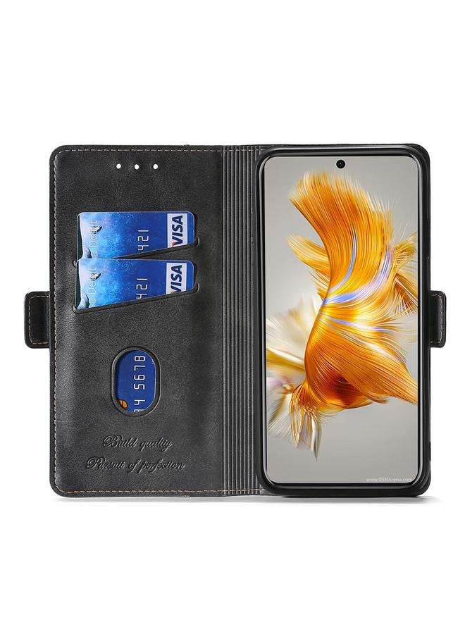 Green Tiger Case For Huawei Mate 50 Contrast Color Side Buckle Leather Phone Case - Image 3