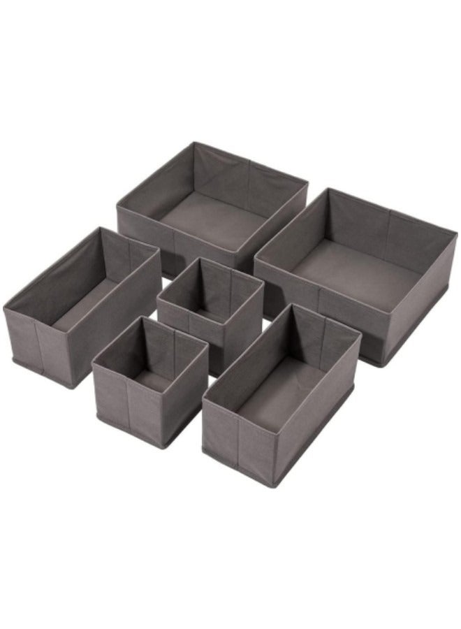 MIXDE Drawer Organizer Clothes, 6 Pack Underwear Drawer Organizer, Foldable Closet Organizers and Storage Dresser Drawer Dividers Black - Image 1