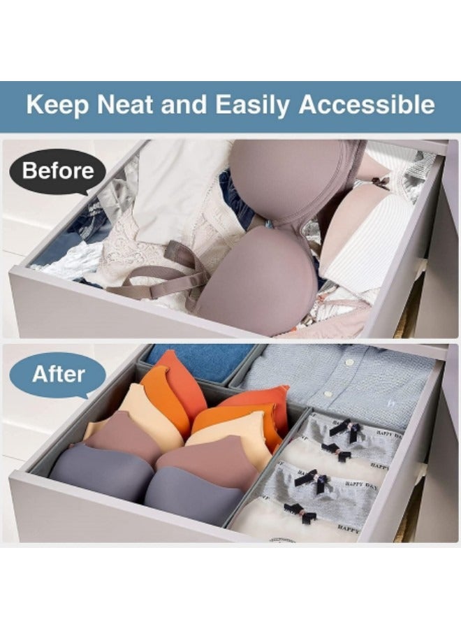 MIXDE Drawer Organizer Clothes, 6 Pack Underwear Drawer Organizer, Foldable Closet Organizers and Storage Dresser Drawer Dividers Black - Image 5
