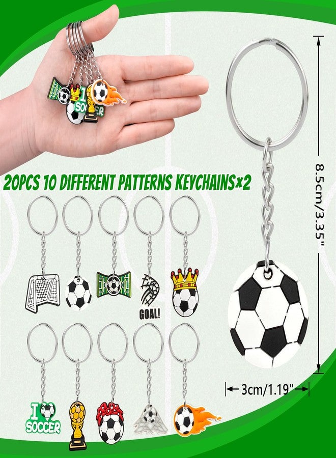 Grneric 110 Pcs Soccer Party Favors Drawstring Bags with Keychains Silicone Bracelets Stickers Soccer Goodie Bags Gift Bags for Sports Birthday Party Supplies Soccer Themed - Image 4