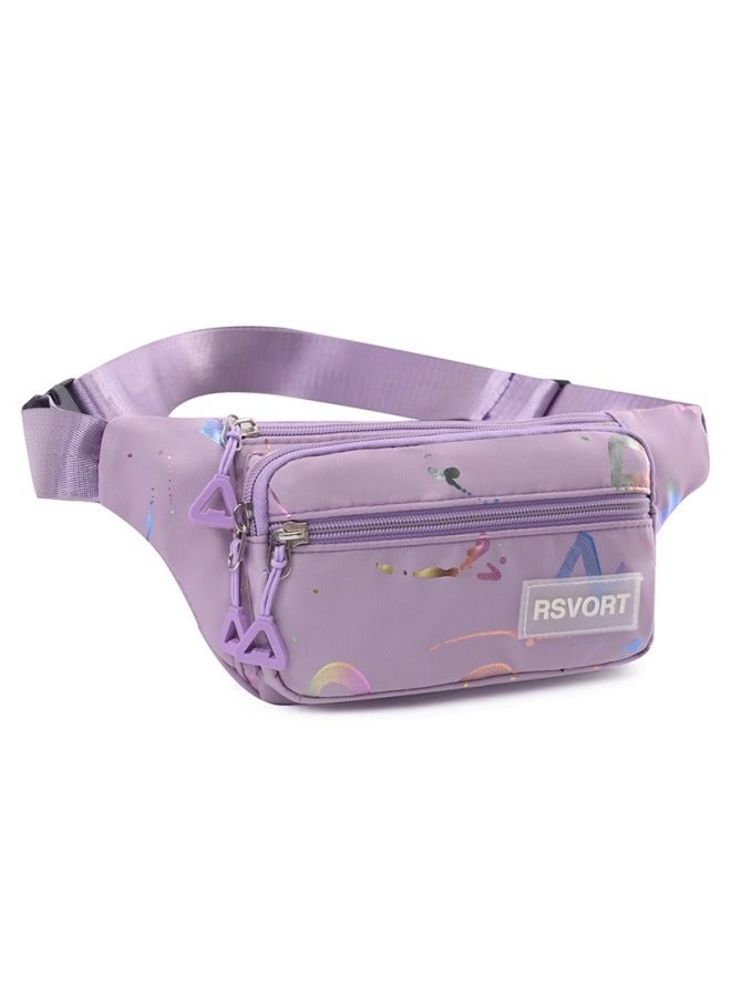 Waterproof OxFord Cloth Fit Waist Bag Mobile Phone Bag Fashion Shopping Bag Crossbody Bag Single Shoulder Trendy Brand Women's Bag Trendy Women's Bag-Color:Black - Image 5