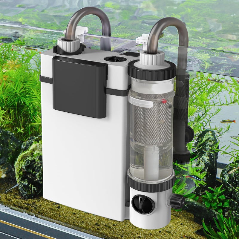 hygger Quiet Hang On Back Aquarium Filter 5-30 Gallon Small Fish Tank Canister Filter with Surface Skimmer Spray Bar 3 Floss Pads Bio Filter Media Adjustable Flow, Easy Water Change 132 GPH - Image 1