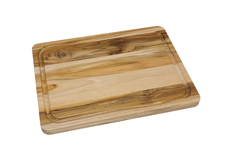 Lipper International Teak Wood Edge Grain Kitchen Cutting and Serving Board Large 16 x 12 x 34