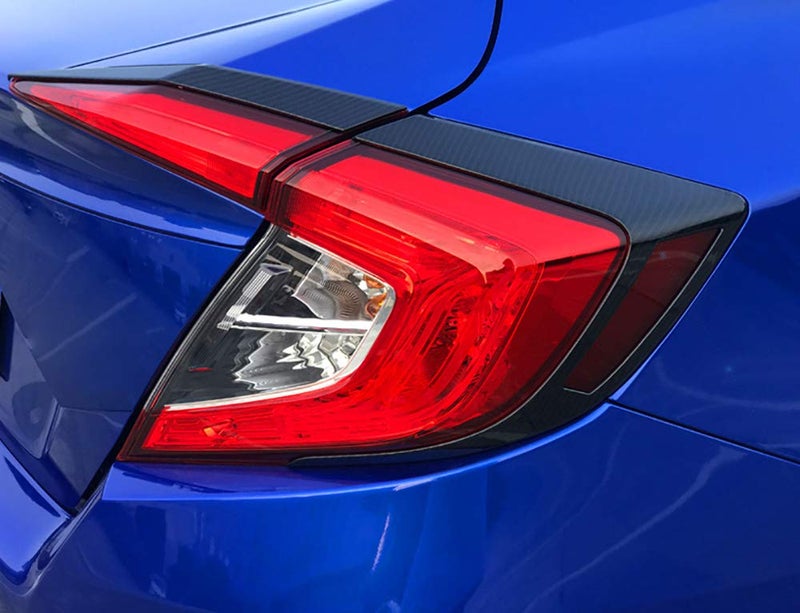 Kadore Carbon Fiber Color Rear Tail Light Eyebrow Cover Trim for Honda Civic 2016-2020 2021 Sedan 10th Gen 4-pc - Image 3