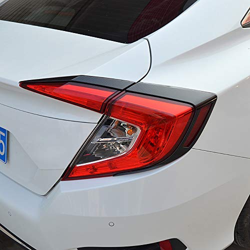 Kadore Carbon Fiber Color Rear Tail Light Eyebrow Cover Trim for Honda Civic 2016-2020 2021 Sedan 10th Gen 4-pc - Image 2