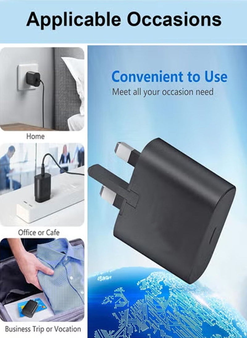 25W Fast Charger for Samsung,PD3.0 USB-C Charger for Samsung Galaxy S23 Ultra S23+ S23 S22 Ultra S21+ A53 5G A54 Z Fold/Flip 4 Tab S8 Ultra, Power Adapter Plug with 1M Type C Cable - Image 5