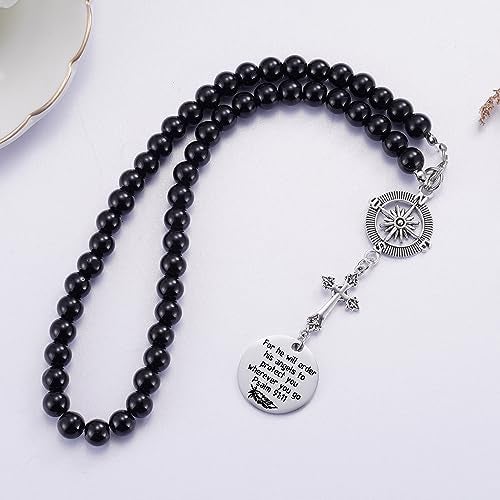Ralukiia Cross Car Charm, for He Will Order His Angels to Protect You Wherever You Will Go, Rear View Mirror Car Charm, Psalm 91:11, Bible Verse, Religious Gifts for Women - Image 5