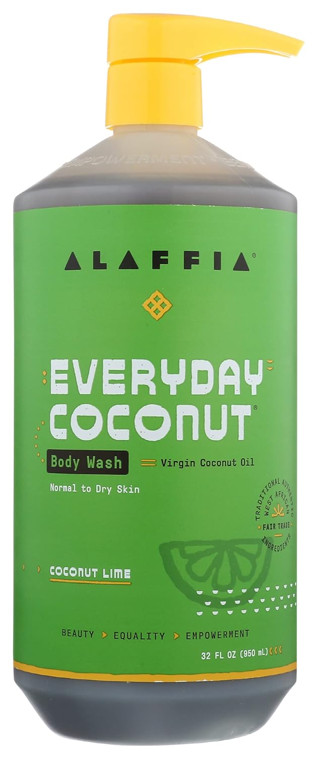 Alaffia Body Wash Ultra Hydrating Normal to Dry Skin Coconut Lime 32 fl oz