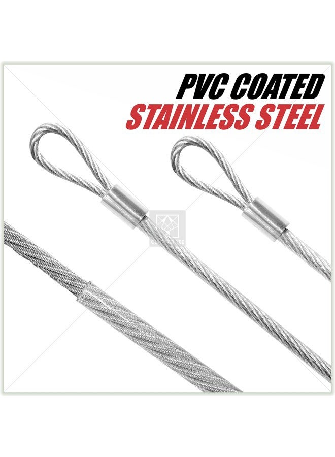 ColourTree 15m (3.7m x 4pc) PVC Coated Stainless Steel Metal Wire Cable Ropes Hardware Kits For Square and Rectangle Sun Shade Sail Canopy - Commercial Standard Heavy Duty - Image 3