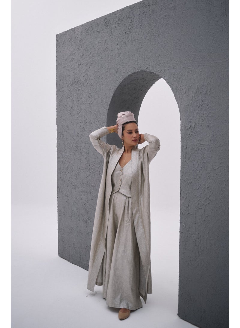 UMAY FASHION HALTERNECK VEST | GLOSSY BEIGE - Image 4