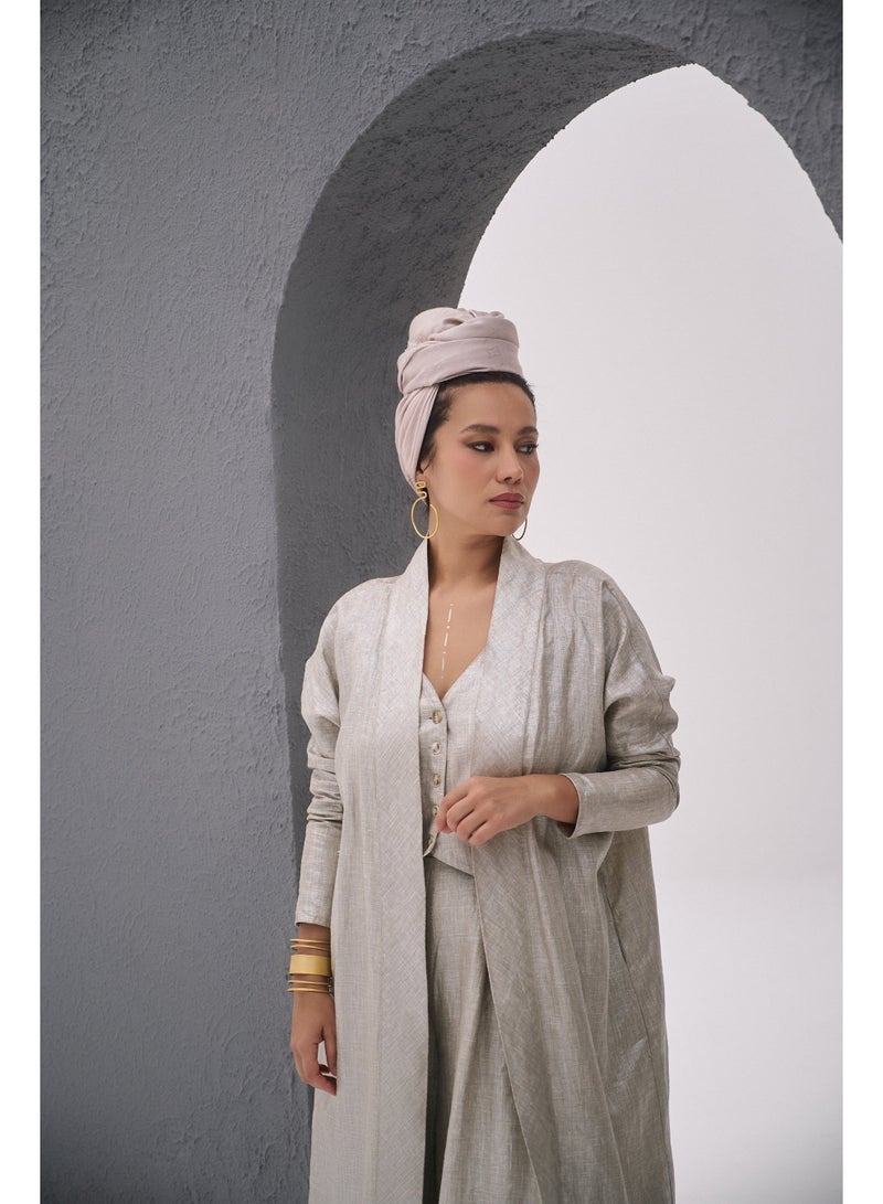 UMAY FASHION HALTERNECK VEST | GLOSSY BEIGE - Image 5