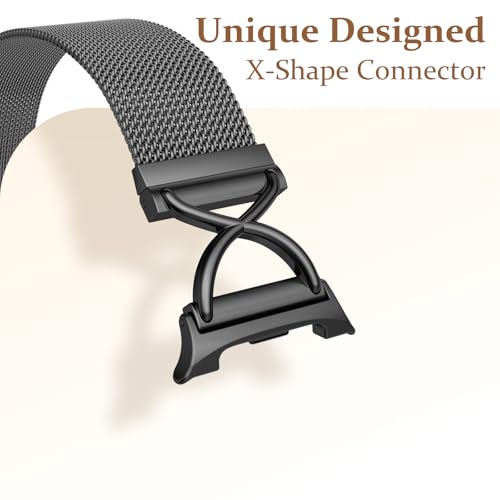 Dirrelo Stainless Steel Mesh Bands Compatible for Galaxy Watch 8 Classic Band 46mm/Galaxy Watch 8 40mm 44mm Bands, Metal Business Replacement Strap Compatible for Samsung Watch 8/8 Classic Women Men,Black - Image 2