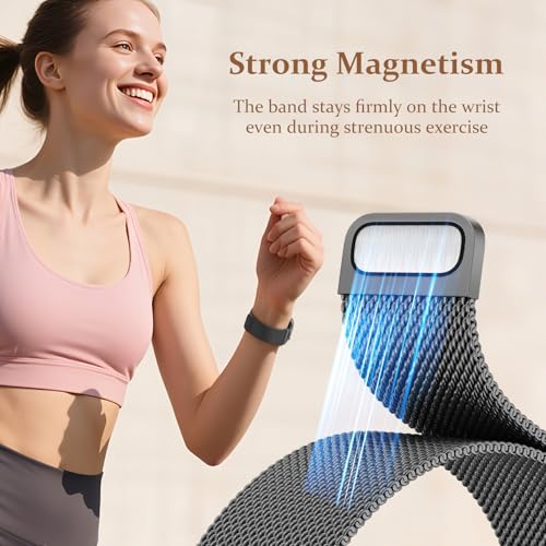 Dirrelo Stainless Steel Mesh Bands Compatible for Galaxy Watch 8 Classic Band 46mm/Galaxy Watch 8 40mm 44mm Bands, Metal Business Replacement Strap Compatible for Samsung Watch 8/8 Classic Women Men,Black - Image 4