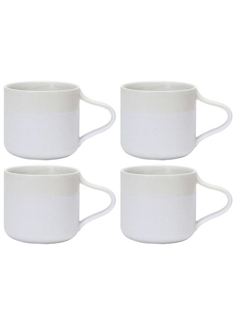 Set of 4 Handmade 270ml Two-Tone Colored Mugs Perfect for Specialty Coffee Drinks, Latte, Cafe, Mocha and Tea