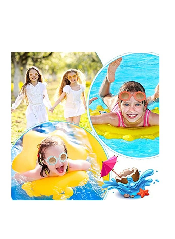 Round Flower Sunglasses Girls Flower Glasses   Outdoor Beach Eyewear for Kids Girl Boy Gifts Party Favor 6 Pieces - Image 2