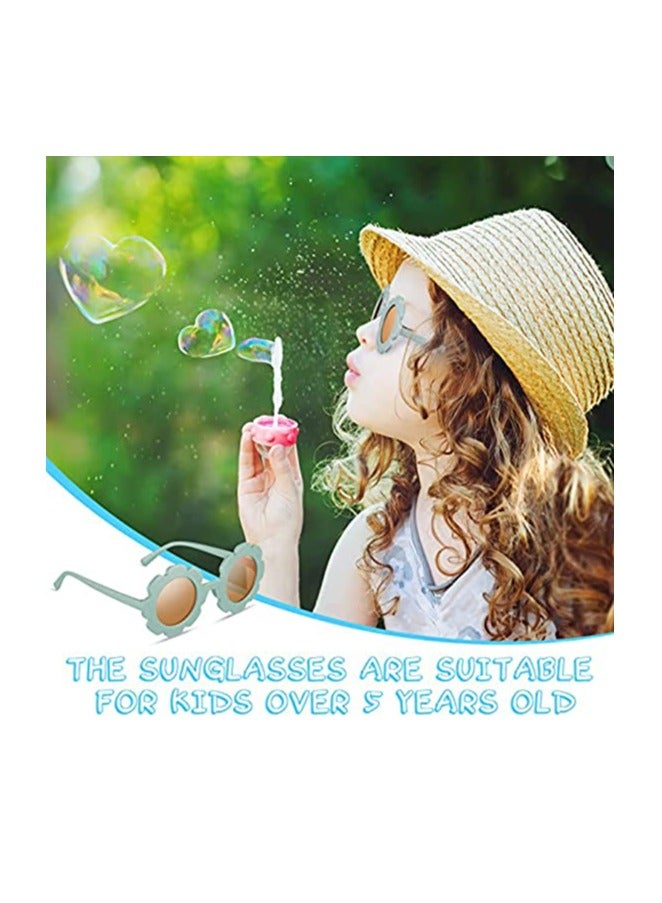 Round Flower Sunglasses Girls Flower Glasses   Outdoor Beach Eyewear for Kids Girl Boy Gifts Party Favor 6 Pieces - Image 4