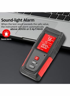Excefore EMF Meter, Portable Digital Radiation Detector, Handheld EMF Detector for Home/Outdoor, Electric/Magnetic Field/Ghost Detector - LED Light & Sound Alarm Black (1-1999V/m, 0.01-99.99μT)  - Image 4