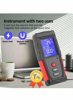 Excefore EMF Meter, Portable Digital Radiation Detector, Handheld EMF Detector for Home/Outdoor, Electric/Magnetic Field/Ghost Detector - LED Light & Sound Alarm Black (1-1999V/m, 0.01-99.99μT)  - Image 2