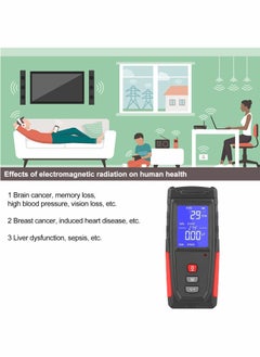 Excefore EMF Meter, Portable Digital Radiation Detector, Handheld EMF Detector for Home/Outdoor, Electric/Magnetic Field/Ghost Detector - LED Light & Sound Alarm Black (1-1999V/m, 0.01-99.99μT)  - Image 5