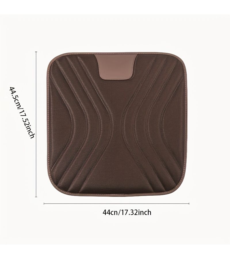 Car Breathable Seat Cushion 1pc Brown Non Slip Soft Sponge Honeycomb Mesh - Image 3