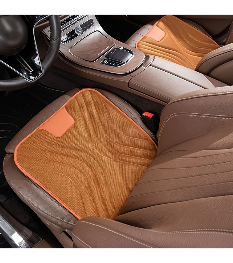 Car Breathable Seat Cushion 1pc Brown Non Slip Soft Sponge Honeycomb Mesh - Image 5