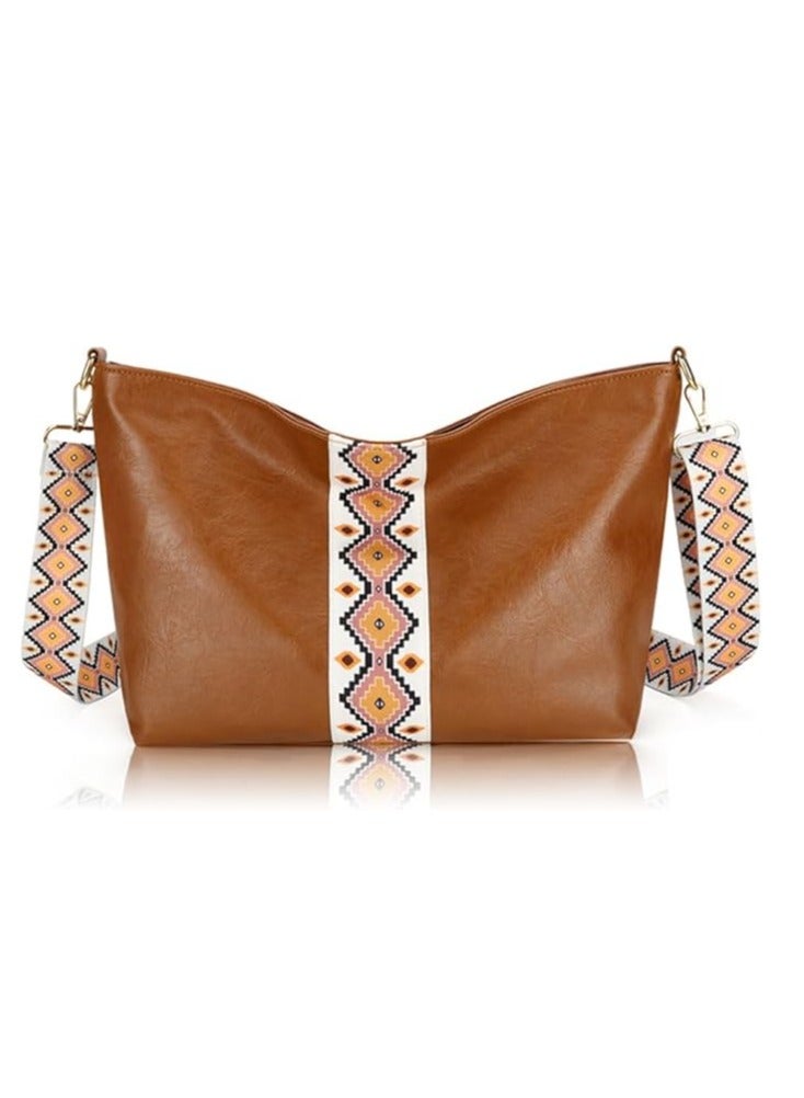 iCozzier iCozzier Hobo Crossbody Bags for Women Vegan Leather Handbags Purses for Women Tote Purse Shoulder Bag with Wide Strap  - Image 1