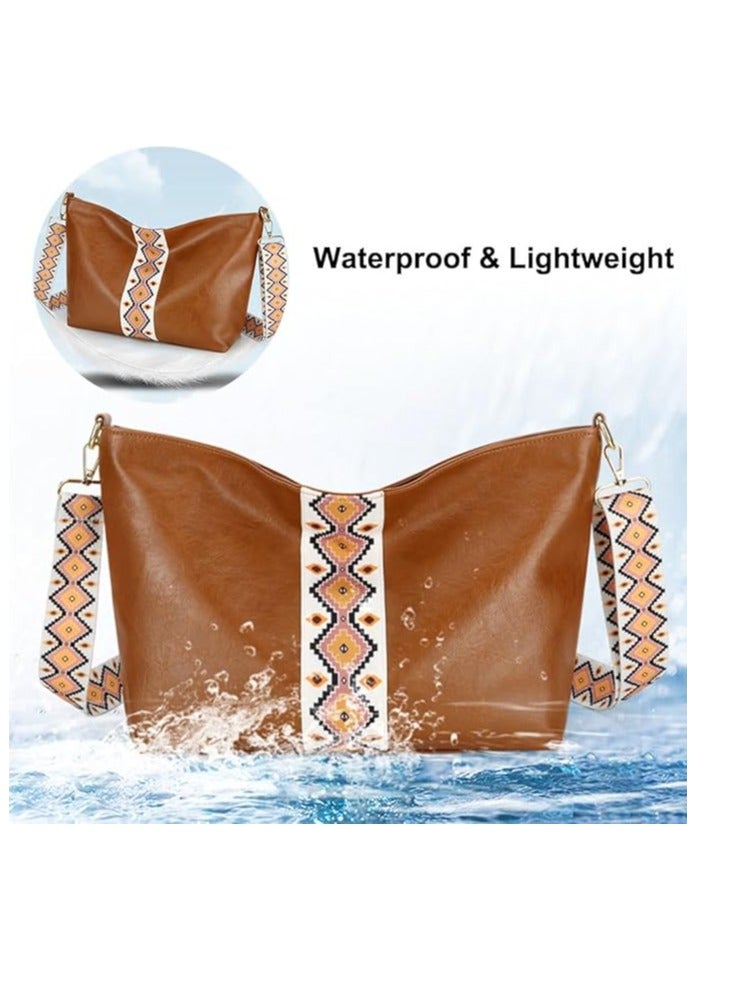 iCozzier iCozzier Hobo Crossbody Bags for Women Vegan Leather Handbags Purses for Women Tote Purse Shoulder Bag with Wide Strap  - Image 4