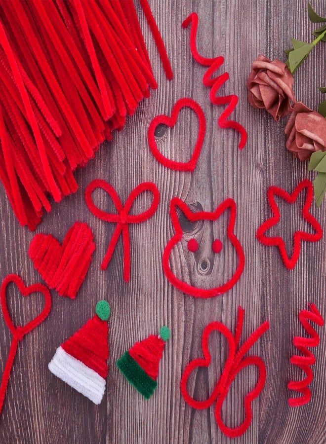 Hapeper 200 Pieces Christmas Pipe Cleaners Chenille Stems for Arts Crafts Projects Supplies (Red) - Image 5
