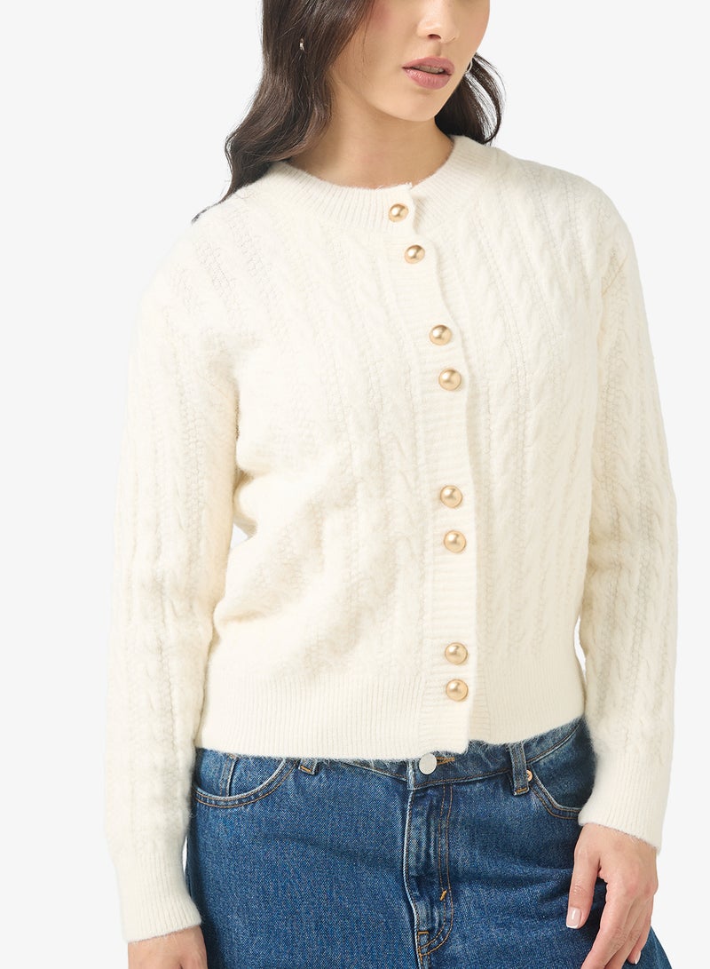 جينجر كارديجان محبوك بأسلوب الكابل السميك - Image 3