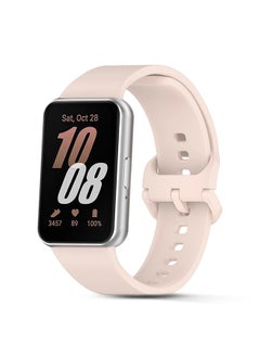 O Ozone Silicone Band For Samsung Galaxy Fit 3, Soft Adjustable Sport Breathable Replacement Watch Strap Loop for Men Women- pink sand/chrry  - Image 1