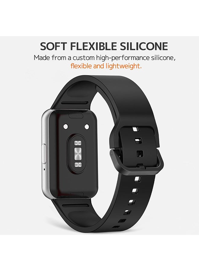 O Ozone Silicone Band For Samsung Galaxy Fit 3, Soft Adjustable Sport Breathable Replacement Watch Strap Loop for Men Women- pink sand/chrry - Image 2