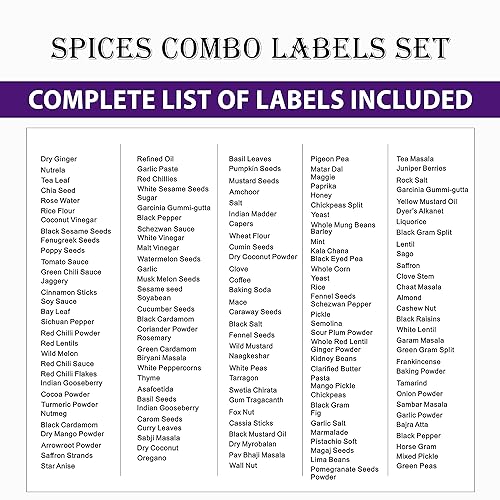 WONDER HUB Spice Jar Labels Waterproof Preprinted Sticker Self-Adhesive Black Background Vinyl Stickers Easy to Identify Spices - Pack of 150 Spice Labels - Image 5