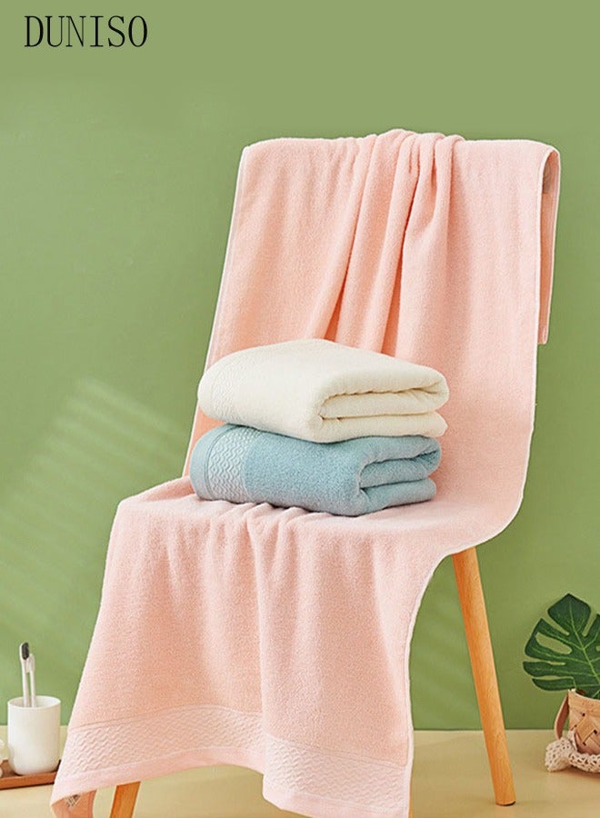 DUNISO منشفة حمام وردية فاخرة مصنوعة من القطن بنسبة 100%، مقاس 70*140 سم، عبوة من قطعة واحدة، فائقة النعومة وسريعة الجفاف وعالية الامتصاص للحمام والسبا - Image 4