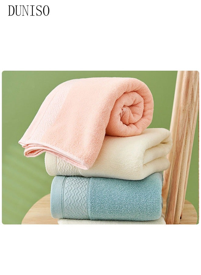 DUNISO منشفة حمام وردية فاخرة مصنوعة من القطن بنسبة 100%، مقاس 70*140 سم، عبوة من قطعة واحدة، فائقة النعومة وسريعة الجفاف وعالية الامتصاص للحمام والسبا - Image 3
