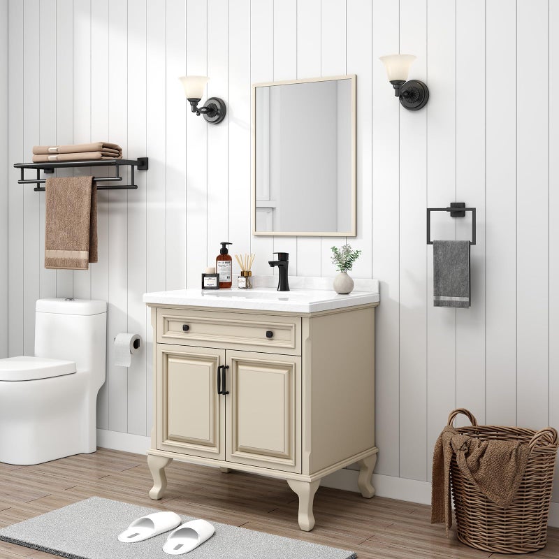 Angle Simple Towel Holder Matte Black, Stainless Steel Square Hand Towel Ring Rack Hanger for Bathroom Wall Mount, 7.09 Inches - Image 2