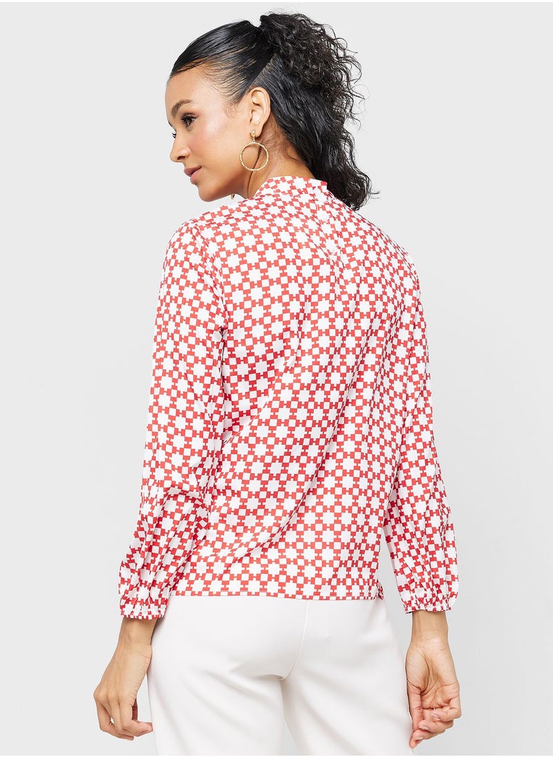 ELLA - Geometric Printed Top - Image 1